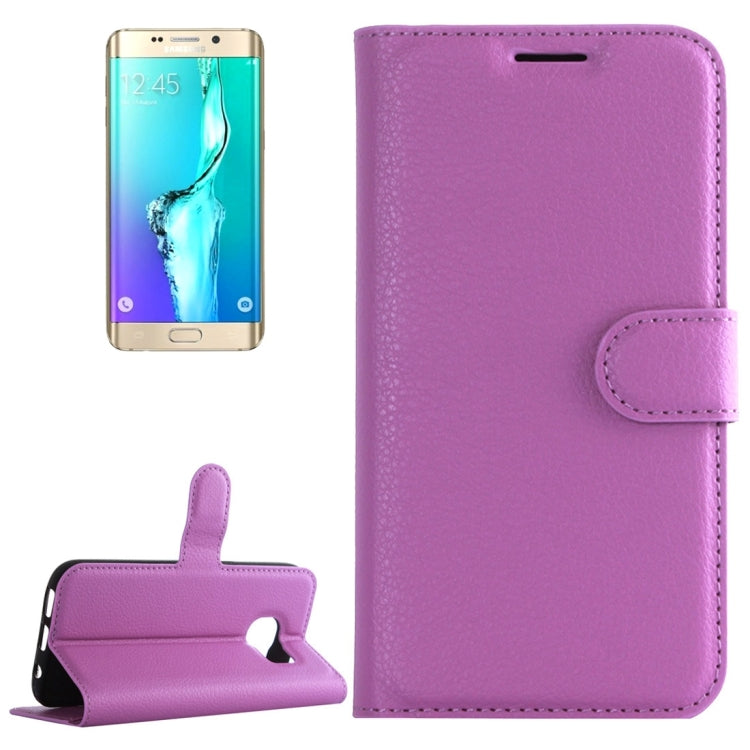 For Galaxy S6 Edge+ / G928 Litchi Texture Horizontal Flip Leather Case with Holder & Card Slots & Wallet