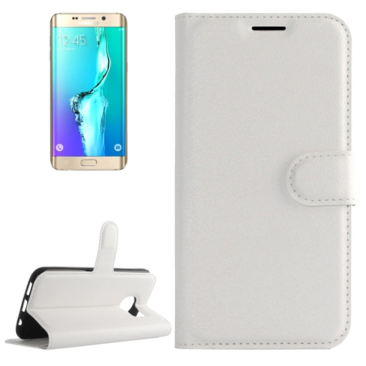 For Galaxy S6 Edge+ / G928 Litchi Texture Horizontal Flip Leather Case with Holder & Card Slots & Wallet