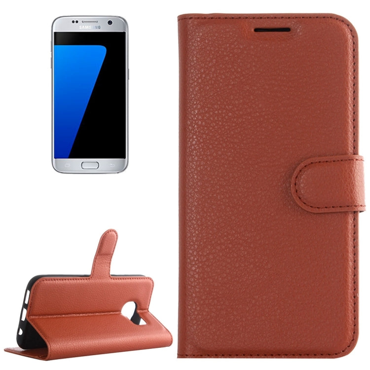 For Galaxy S7 / G930 Litchi Texture Horizontal Flip Leather Case with Holder & Card Slots & Wallet