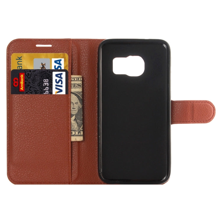For Galaxy S7 / G930 Litchi Texture Horizontal Flip Leather Case with Holder & Card Slots & Wallet