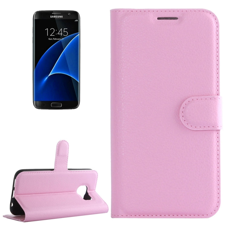 For Galaxy S7 Edge / G935 Litchi Texture Horizontal Flip Leather Case with Holder & Card Slots & Wallet
