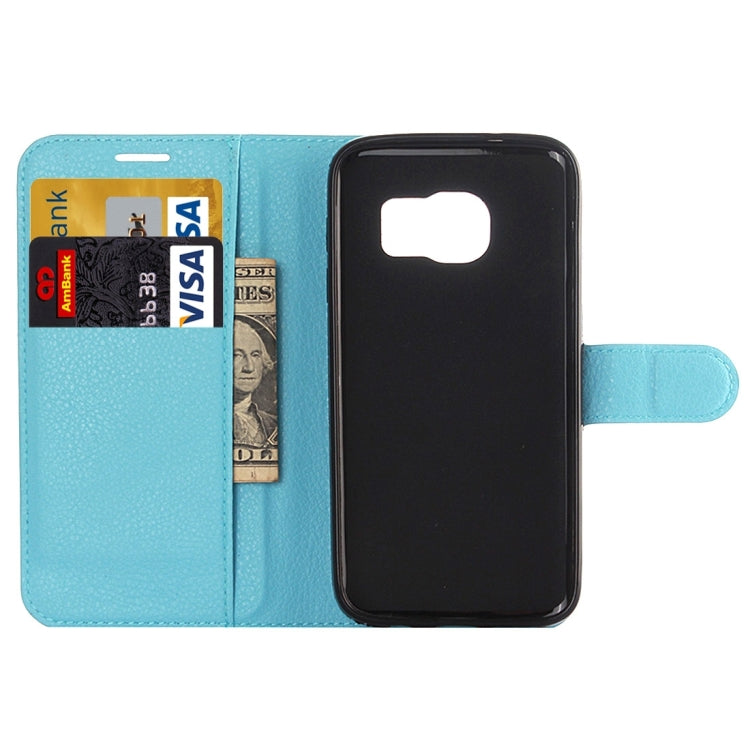 For Galaxy S7 Edge / G935 Litchi Texture Horizontal Flip Leather Case with Holder & Card Slots & Wallet
