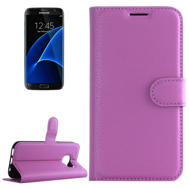 For Galaxy S7 Edge / G935 Litchi Texture Horizontal Flip Leather Case with Holder & Card Slots & Wallet