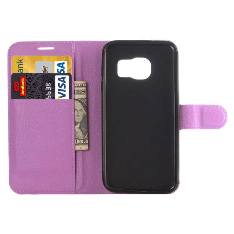 For Galaxy S7 Edge / G935 Litchi Texture Horizontal Flip Leather Case with Holder & Card Slots & Wallet