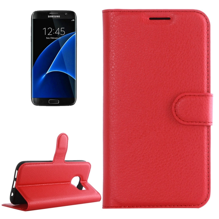 For Galaxy S7 Edge / G935 Litchi Texture Horizontal Flip Leather Case with Holder & Card Slots & Wallet