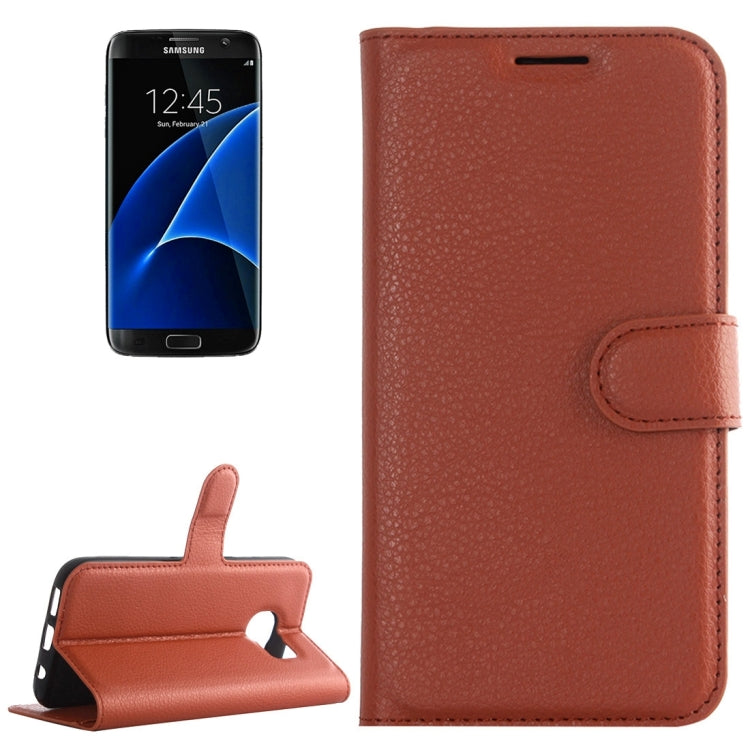 For Galaxy S7 Edge / G935 Litchi Texture Horizontal Flip Leather Case with Holder & Card Slots & Wallet