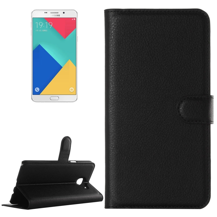 For Galaxy A9 / A900 Litchi Texture Horizontal Flip Leather Case with Holder & Card Slots & Wallet