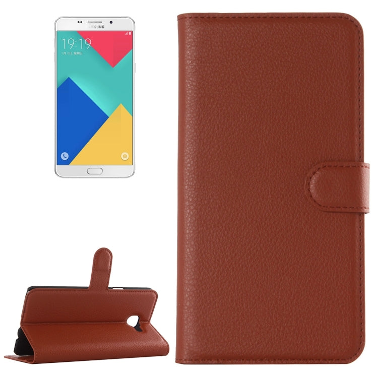 For Galaxy A9 / A900 Litchi Texture Horizontal Flip Leather Case with Holder & Card Slots & Wallet