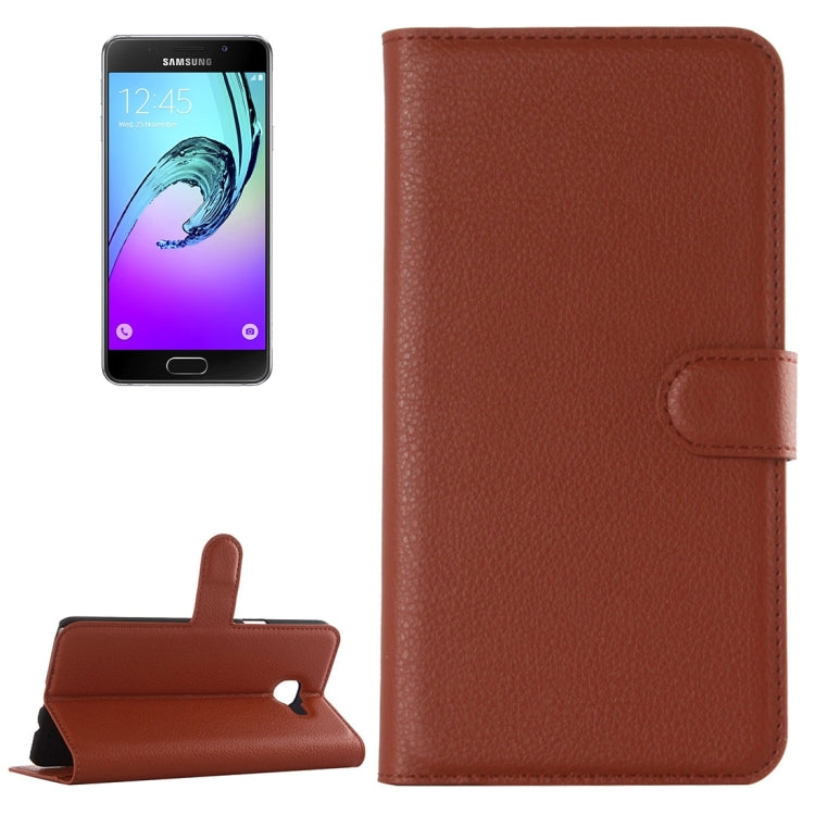 For Galaxy A3 (2016) / A310 Litchi Texture Horizontal Flip Leather Case with Holder & Card Slots & Wallet