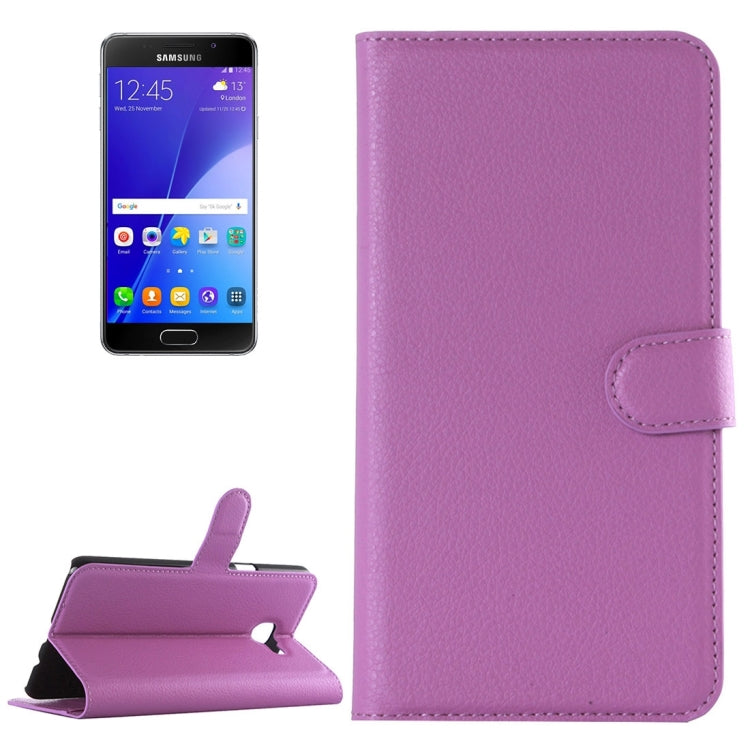 For Galaxy A5 (2016) / A510 Litchi Texture Horizontal Flip Leather Case with Holder & Card Slots & Wallet