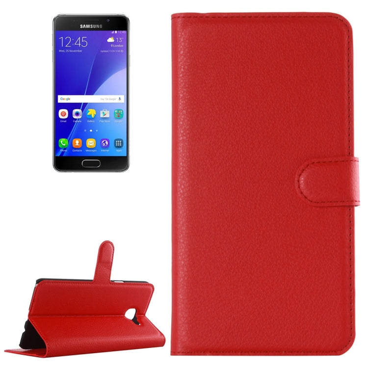 For Galaxy A5 (2016) / A510 Litchi Texture Horizontal Flip Leather Case with Holder & Card Slots & Wallet