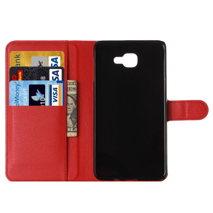 For Galaxy A5 (2016) / A510 Litchi Texture Horizontal Flip Leather Case with Holder & Card Slots & Wallet