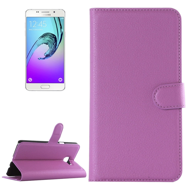 For Galaxy A7 (2016) / A710 Litchi Texture Horizontal Flip Leather Case with Holder & Card Slots & Wallet