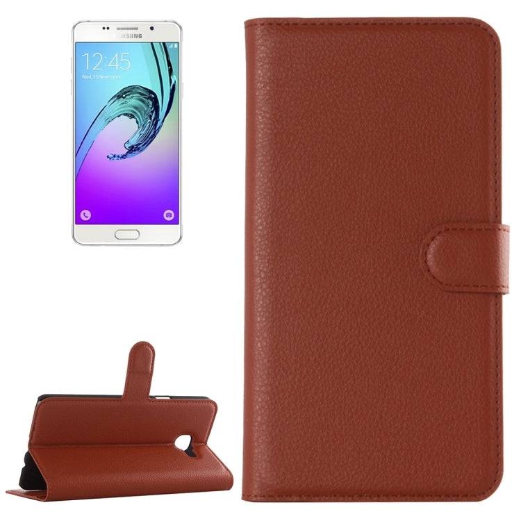 For Galaxy A7 (2016) / A710 Litchi Texture Horizontal Flip Leather Case with Holder & Card Slots & Wallet