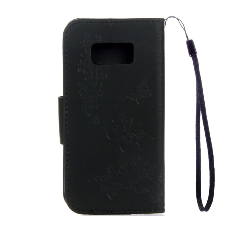 For Galaxy S8 Butterflies Embossing Horizontal Flip Leather Case with Holder & Card Slots & Wallet & Lanyard