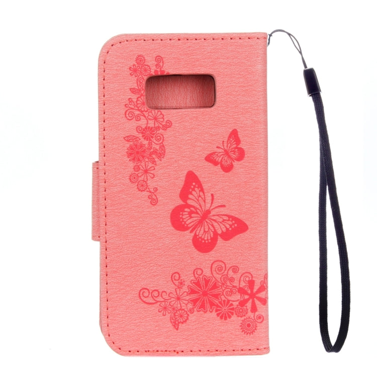 For Galaxy S8 Butterflies Embossing Horizontal Flip Leather Case with Holder & Card Slots & Wallet & Lanyard