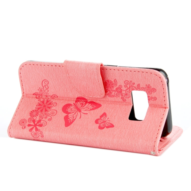 For Galaxy S8 Butterflies Embossing Horizontal Flip Leather Case with Holder & Card Slots & Wallet & Lanyard