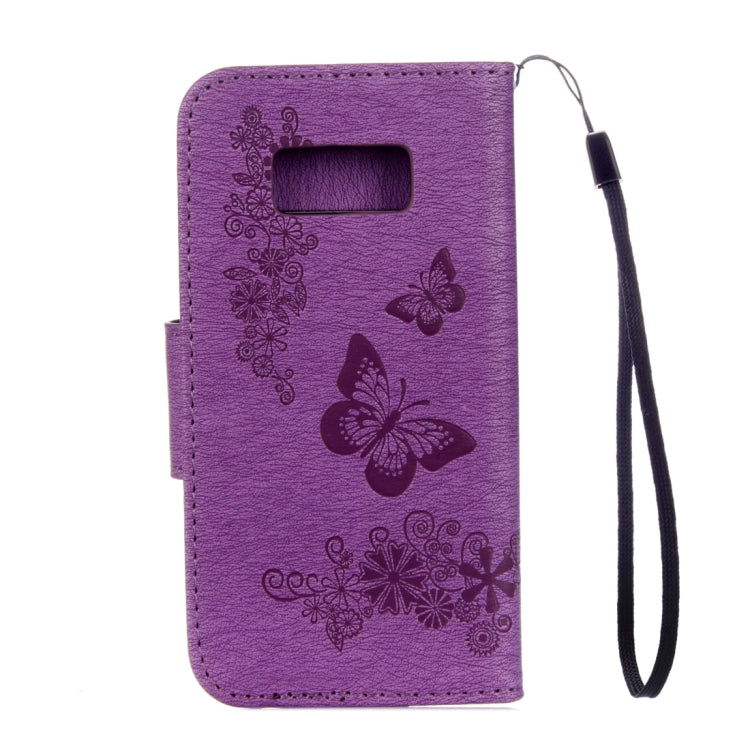 For Galaxy S8 Butterflies Embossing Horizontal Flip Leather Case with Holder & Card Slots & Wallet & Lanyard