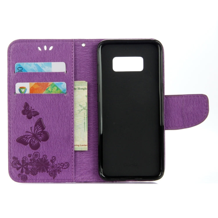For Galaxy S8 Butterflies Embossing Horizontal Flip Leather Case with Holder & Card Slots & Wallet & Lanyard