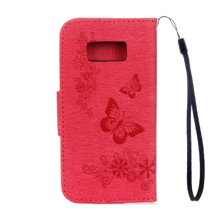 For Galaxy S8 Butterflies Embossing Horizontal Flip Leather Case with Holder & Card Slots & Wallet & Lanyard