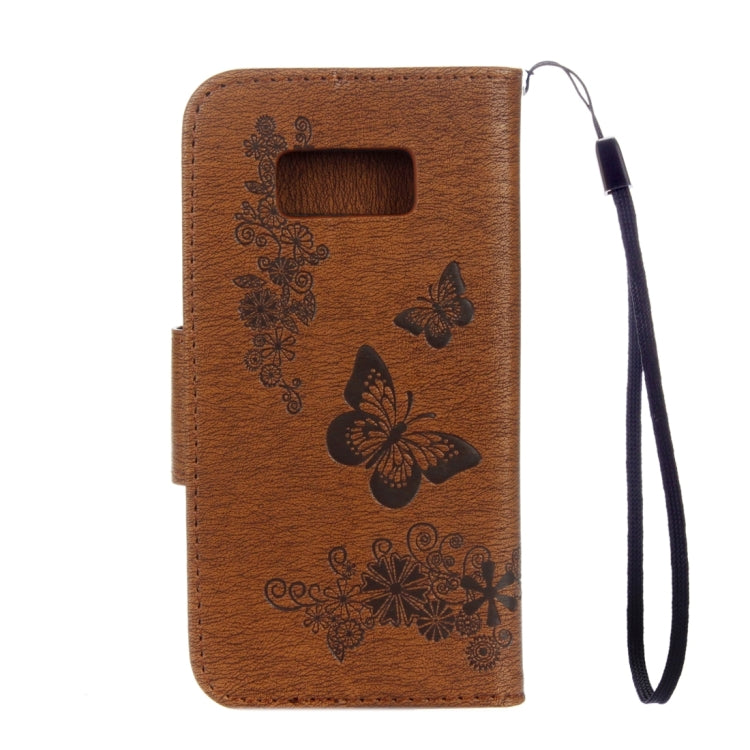 For Galaxy S8 Butterflies Embossing Horizontal Flip Leather Case with Holder & Card Slots & Wallet & Lanyard