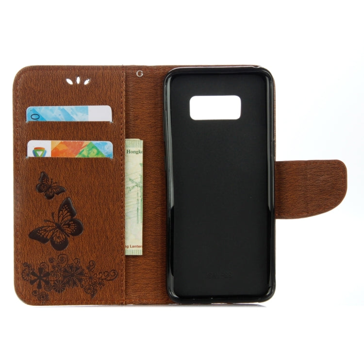 For Galaxy S8 Butterflies Embossing Horizontal Flip Leather Case with Holder & Card Slots & Wallet & Lanyard