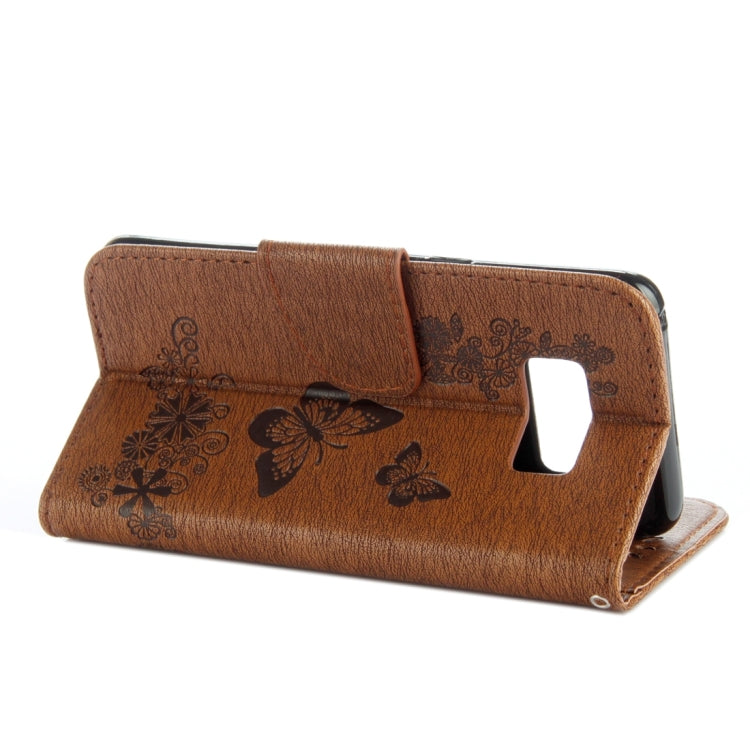 For Galaxy S8 Butterflies Embossing Horizontal Flip Leather Case with Holder & Card Slots & Wallet & Lanyard