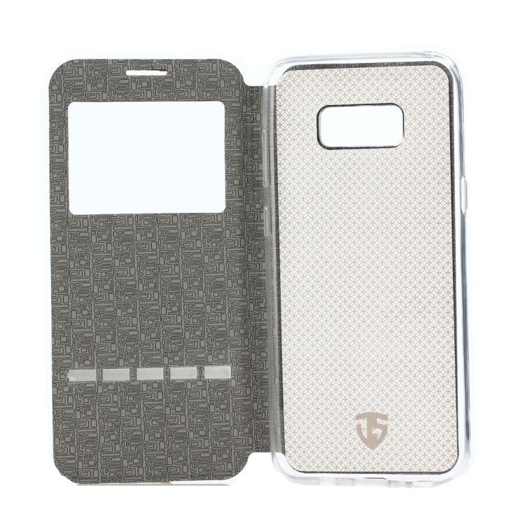 For Galaxy S8 Business Style Frosted Texture Horizontal Flip Leather Case with Call Display ID & SlideUnlock Slip & Holder