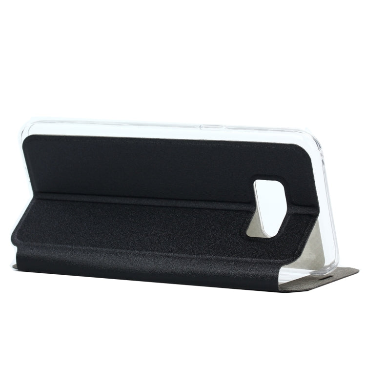 For Galaxy S8 Business Style Frosted Texture Horizontal Flip Leather Case with Call Display ID & SlideUnlock Slip & Holder