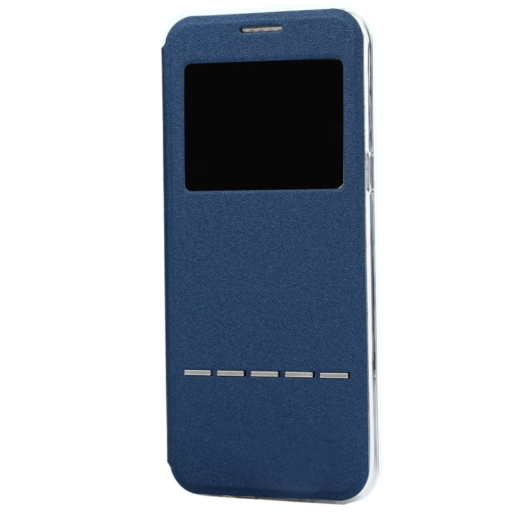 For Galaxy S8 Business Style Frosted Texture Horizontal Flip Leather Case with Call Display ID & SlideUnlock Slip & Holder