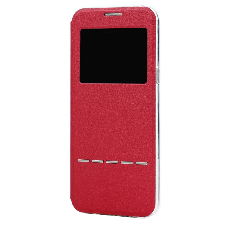 For Galaxy S8 Business Style Frosted Texture Horizontal Flip Leather Case with Call Display ID & SlideUnlock Slip & Holder