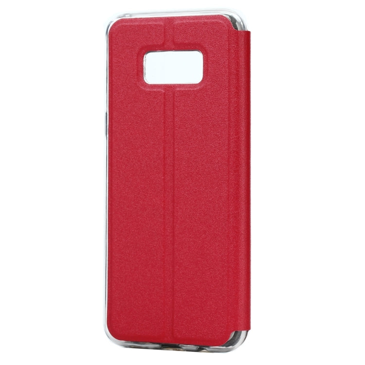 For Galaxy S8 Business Style Frosted Texture Horizontal Flip Leather Case with Call Display ID & SlideUnlock Slip & Holder