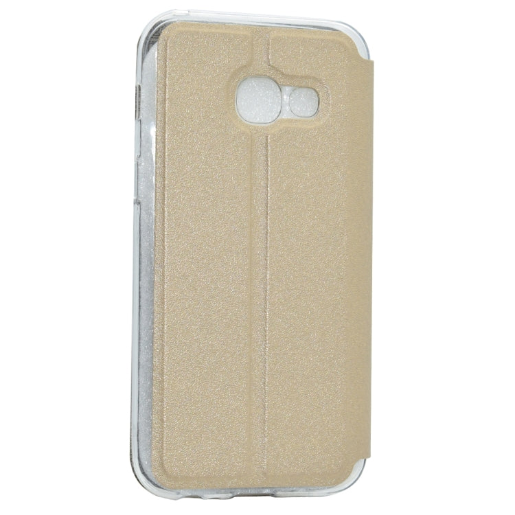 For Galaxy A7 (2017) / A720 Business Style Frosted Texture Horizontal Flip Leather Case with Call Display ID & SlideUnlock Slip & Holder