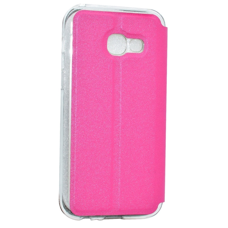 For Galaxy A7 (2017) / A720 Business Style Frosted Texture Horizontal Flip Leather Case with Call Display ID & SlideUnlock Slip & Holder