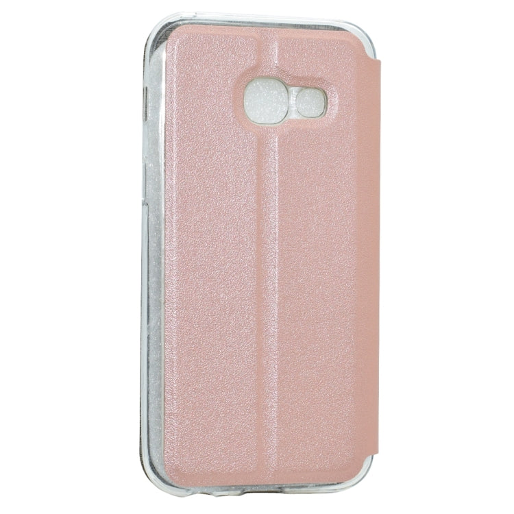For Galaxy A7 (2017) / A720 Business Style Frosted Texture Horizontal Flip Leather Case with Call Display ID & SlideUnlock Slip & Holder