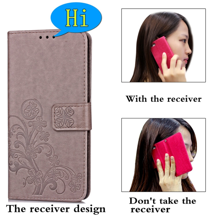 For Galaxy S9+ Lucky Clover Pressed Flowers Pattern Horizontal Flip Leather Case with Holder & Card Slots & Wallet & Hand Strap