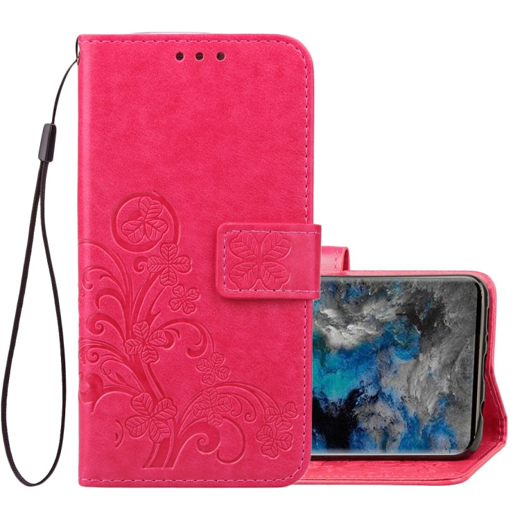 For Galaxy S9+ Lucky Clover Pressed Flowers Pattern Horizontal Flip Leather Case with Holder & Card Slots & Wallet & Hand Strap