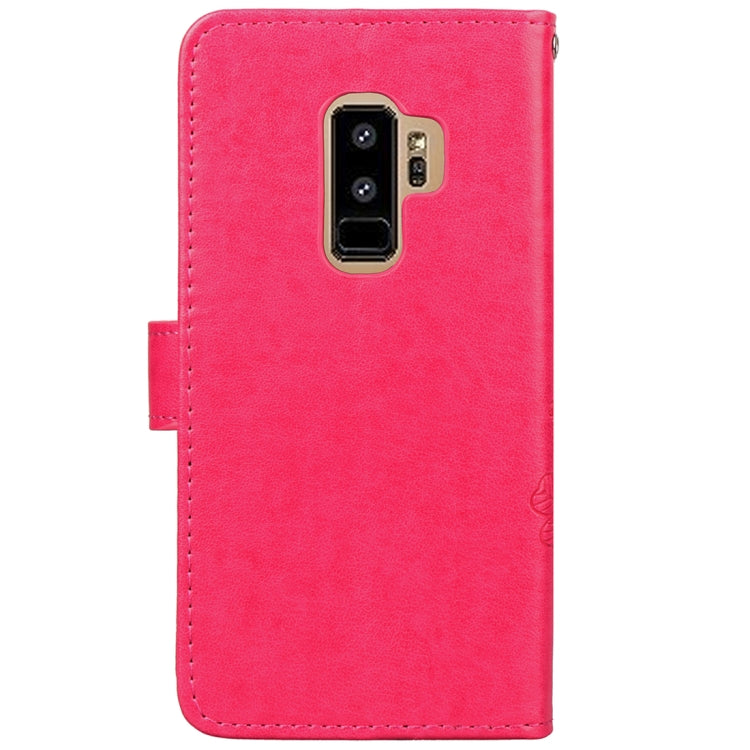 For Galaxy S9+ Lucky Clover Pressed Flowers Pattern Horizontal Flip Leather Case with Holder & Card Slots & Wallet & Hand Strap