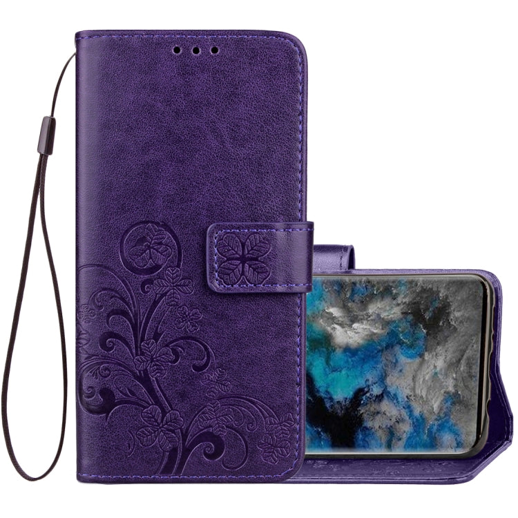 For Galaxy S9+ Lucky Clover Pressed Flowers Pattern Horizontal Flip Leather Case with Holder & Card Slots & Wallet & Hand Strap