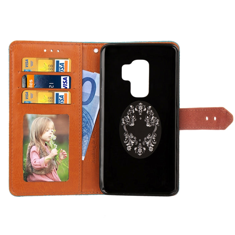 For Galaxy S9+ European Style Embossed Horizontal Flip Leather Case with Holder & Card Slots & Wallet & Photo Frame & Lanyard