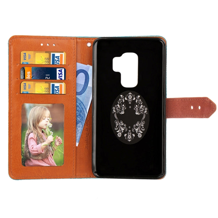 For Galaxy S9+ European Style Embossed Horizontal Flip Leather Case with Holder & Card Slots & Wallet & Photo Frame & Lanyard