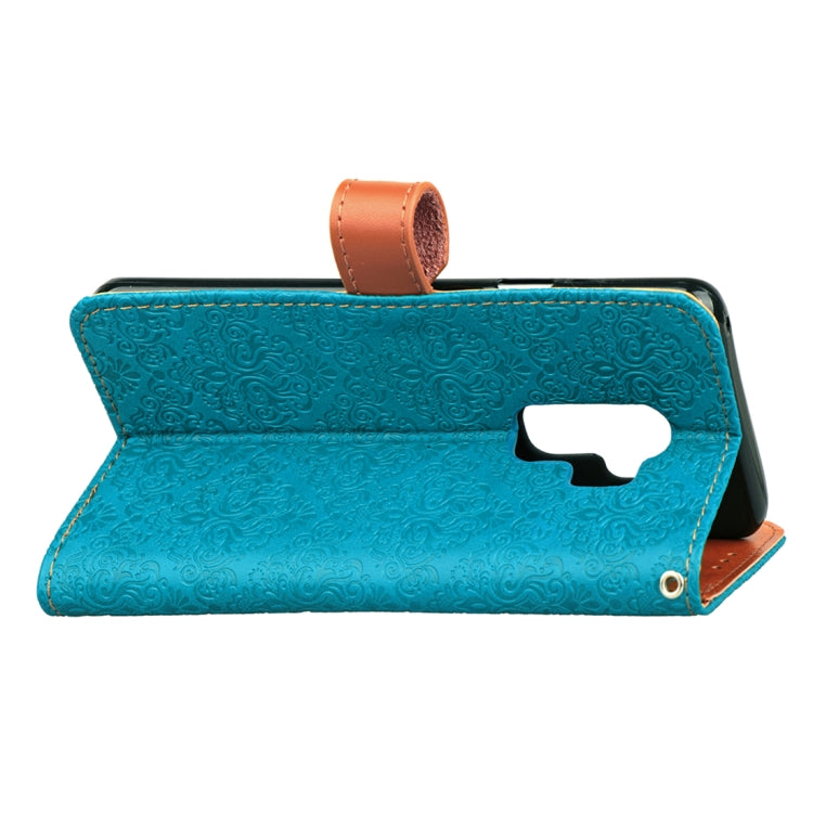 For Galaxy S9+ European Style Embossed Horizontal Flip Leather Case with Holder & Card Slots & Wallet & Photo Frame & Lanyard