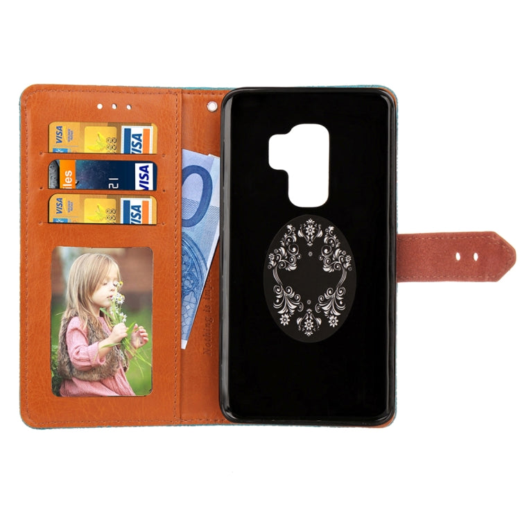 For Galaxy S9+ European Style Embossed Horizontal Flip Leather Case with Holder & Card Slots & Wallet & Photo Frame & Lanyard