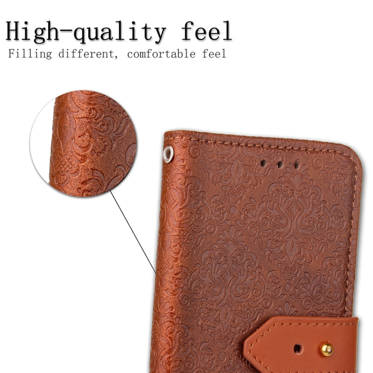 For Galaxy S9+ European Style Embossed Horizontal Flip Leather Case with Holder & Card Slots & Wallet & Photo Frame & Lanyard