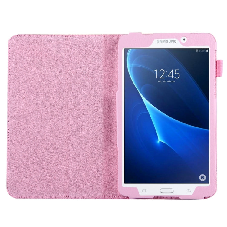 For Galaxy Tab A 7.0 / T280 Litchi Texture Magnetic Horizontal Flip Leather Case with Holder