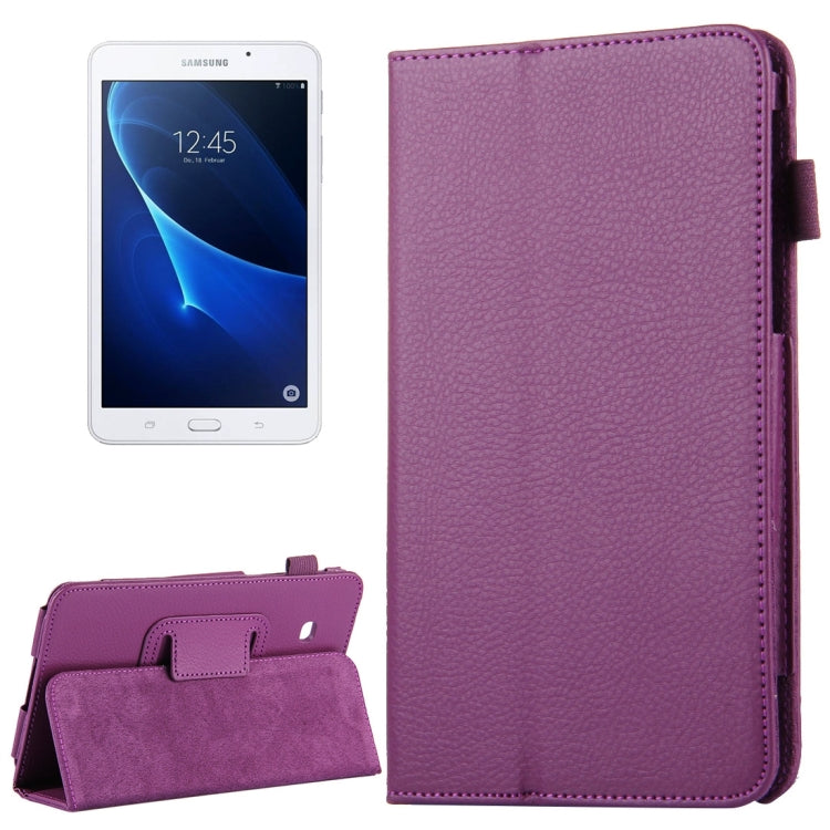 For Galaxy Tab A 7.0 / T280 Litchi Texture Magnetic Horizontal Flip Leather Case with Holder