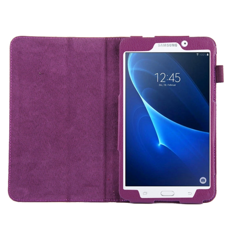 For Galaxy Tab A 7.0 / T280 Litchi Texture Magnetic Horizontal Flip Leather Case with Holder