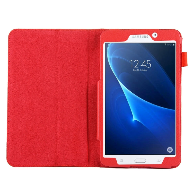For Galaxy Tab A 7.0 / T280 Litchi Texture Magnetic Horizontal Flip Leather Case with Holder