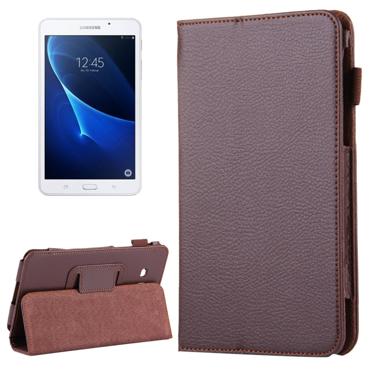 For Galaxy Tab A 7.0 / T280 Litchi Texture Magnetic Horizontal Flip Leather Case with Holder