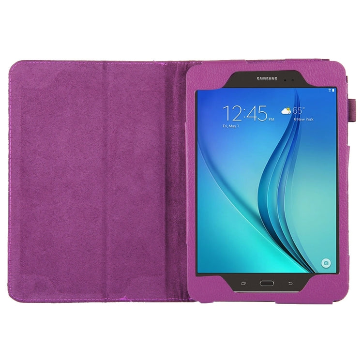 For Galaxy Tab A 8.0 / T350 Litchi Texture Magnetic Horizontal Flip Leather Case with Holder